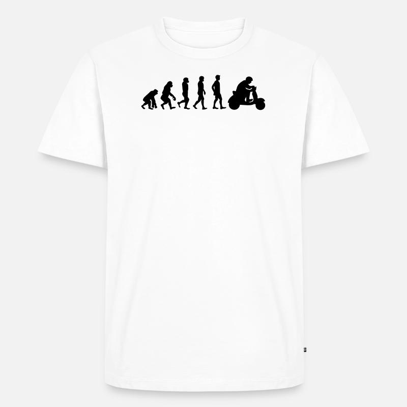 Evolution Rollerfahrer - Männer Premium Bio T-Shirt - Weiß