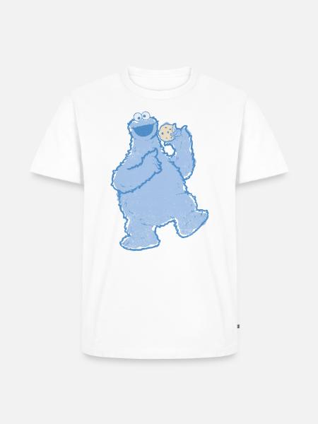 Sesamstraße Krümelmonster Kekse - Männer Premium Bio T-Shirt - Weiß