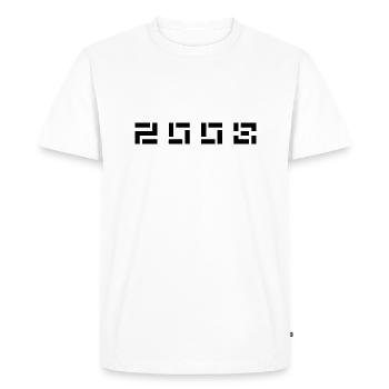 Année de naissance : Né en - Fabriqué en 2008 - T-shirt Premium bio Homme - blanc - Devant - Nico (187cm)