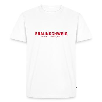 T-shirt Braunschweig – Pour les vrais fans - T-shirt Premium bio Homme - blanc - Devant - Nico (187cm)