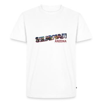 Ville de Seligman, Arizona, road 66 USA - T-shirt Premium bio Homme - blanc - Devant - Nico (187cm)