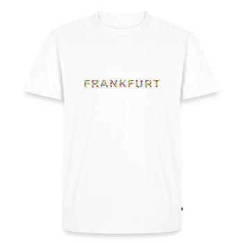 T-shirt Francfort – Skyline Love - T-shirt Premium bio Homme - blanc - Devant - Nico (187cm)
