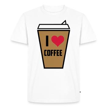 I love café 3 - T-shirt Premium bio Homme - blanc - Devant - Nico (187cm)
