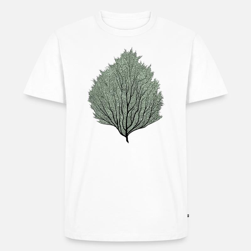 Blatt - Männer Premium Bio T-Shirt - Weiß