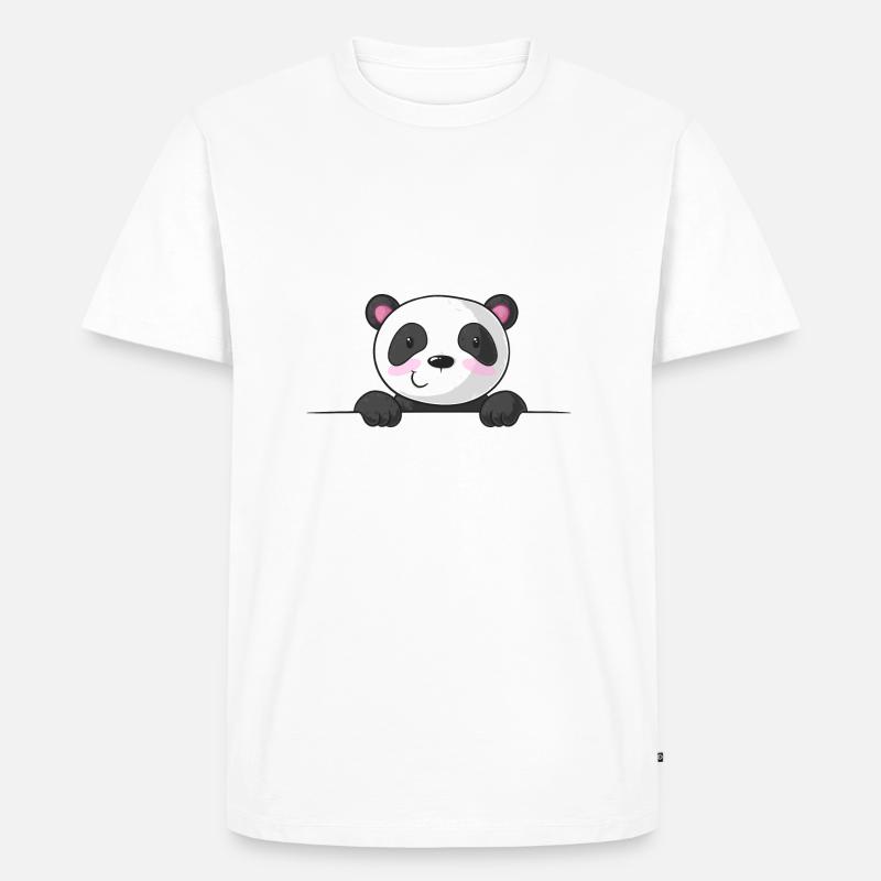 Spickender Comic Panda - Männer Premium Bio T-Shirt - Weiß