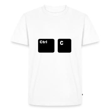 Ctrl C Copier et Coller Père et Fils partenaires Shi - T-shirt Premium bio Homme - blanc - Devant - Nico (187cm)