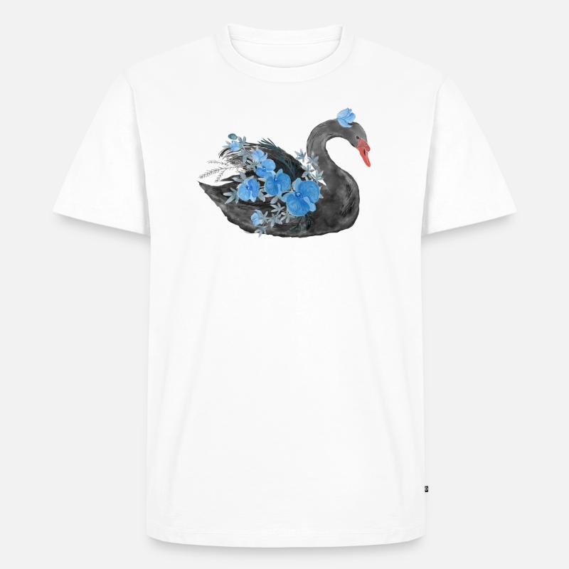 Schwarzer Schwan - Männer Premium Bio T-Shirt - Weiß