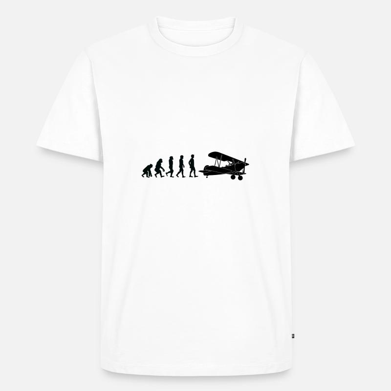 Evolution Pilot - Männer Premium Bio T-Shirt - Weiß
