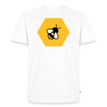 Biene Wabe - Men's Premium Organic T-Shirt - white - Front - Nico (187cm)