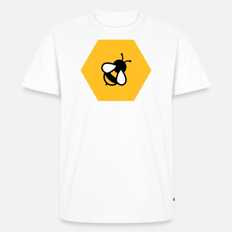 Biene Wabe - Männer Premium Bio T-Shirt - Weiß