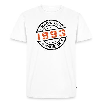Année de naissance Anniversaire Né en - Fabriqué en 1993 - T-shirt Premium bio Homme - blanc - Devant - Nico (187cm)