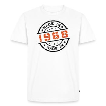 Année de naissance Anniversaire Né en - Fabriqué en 1968 - T-shirt Premium bio Homme - blanc - Devant - Nico (187cm)