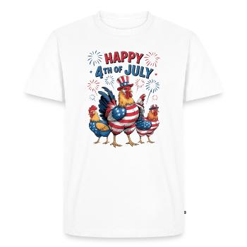 Joyeux 4 juillet - T-shirt Premium bio Homme - blanc - Devant - Nico (187cm)