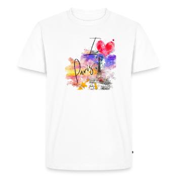 Tour eiffel i love Paris - T-shirt Premium bio Homme - blanc - Devant - Nico (187cm)