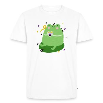 Grenouille douce avec des couleurs de drapeau de fierté non binaires - T-shirt Premium bio Homme - blanc - Devant - Nico (187cm)