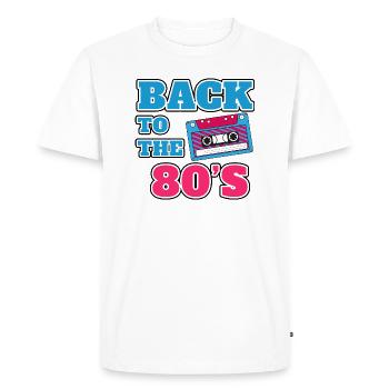 80s 80s Cassette Cadeau - T-shirt Premium bio Homme - blanc - Devant - Nico (187cm)