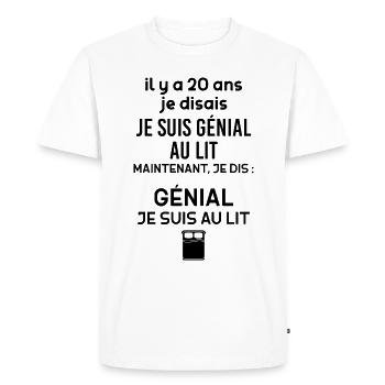 Papa Citation Marrante Pour Anniversaire - T-shirt Premium bio Homme - blanc - Devant - Nico (187cm)