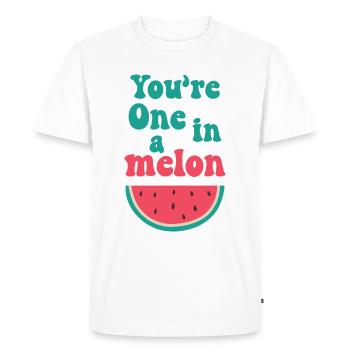 Vous êtes un dans un melon - T-shirt Premium bio Homme - blanc - Devant - Nico (187cm)