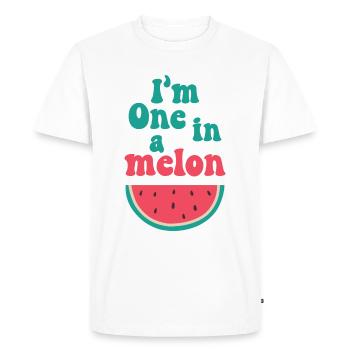 Je suis un dans un melon - T-shirt Premium bio Homme - blanc - Devant - Nico (187cm)