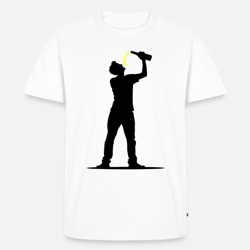 Trinker Bier - Männer Premium Bio T-Shirt - Weiß
