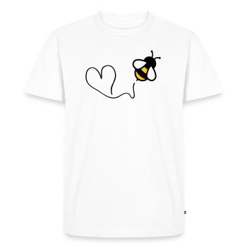bee heart - Men's Premium Organic T-Shirt - white - Front - Nico (187cm)