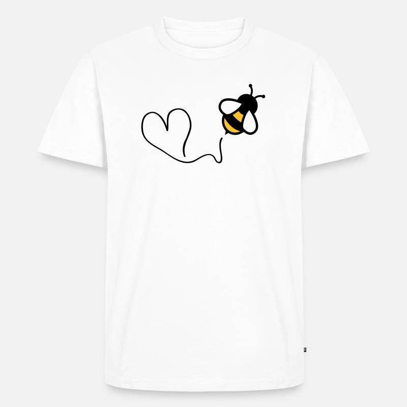 bee heart - Männer Premium Bio T-Shirt - Weiß