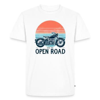 Utiliser la moto Open Road - T-shirt Premium bio Homme - blanc - Devant - Nico (187cm)