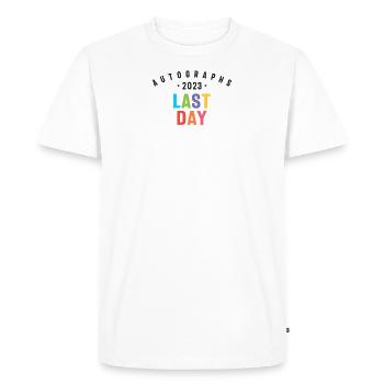 Autographes du dernier jour 2023 - Collège et lycée - T-shirt Premium bio Homme - blanc - Devant - Nico (187cm)