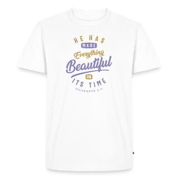 Beautiful in Its Time - Christian Quote - Men's Premium Organic T-Shirt - white - Front - Nico (187cm)