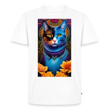 Chat merveilleux - T-shirt Premium bio Homme - blanc - Devant - Nico (187cm)