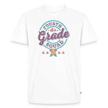 Fourth 4th Grade Squad Team Back To School Teacher - Men's Premium Organic T-Shirt - white - Front - Nico (187cm)