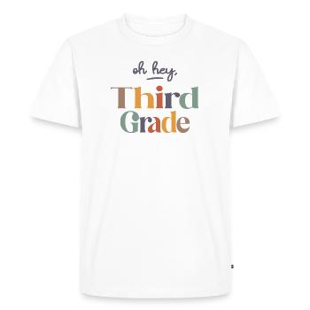 Oh Hey 3ème deuxième année, retour à l’école - T-shirt Premium bio Homme - blanc - Devant - Nico (187cm)