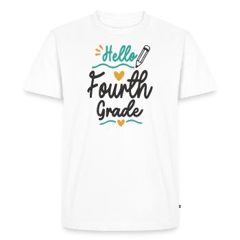 Bonjour Élève enseignant de quatrième année de la rentrée scolaire - T-shirt Premium bio Homme - blanc - Devant - Nico (187cm)