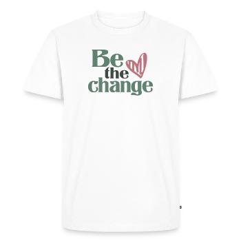 Be The Change - Motivational - Men's Premium Organic T-Shirt - white - Front - Nico (187cm)