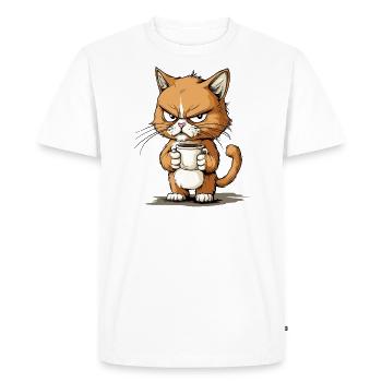 Gueule de bois aigre au café - T-shirt Premium bio Homme - blanc - Devant - Nico (187cm)