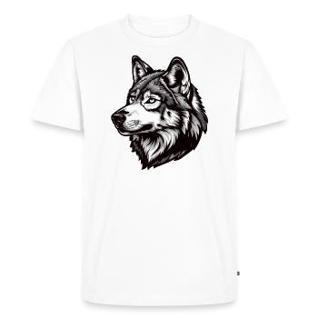 Husky ou chien-loup - T-shirt Premium bio Homme - blanc - Devant - Nico (187cm)
