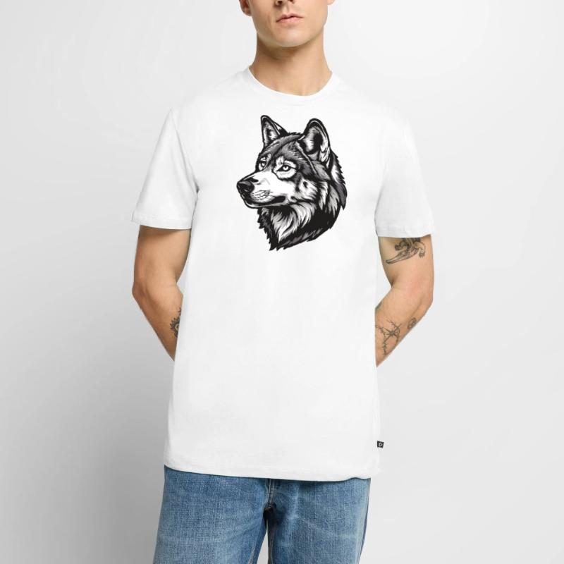 Husky oder Wolf Hund Männer Premium Bio T-Shirt