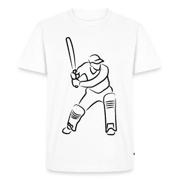 Cricket Guy - Men's Premium Organic T-Shirt - white - Front - Nico (187cm)