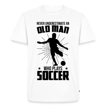Grand-père Joueur de football - T-shirt Premium bio Homme - blanc - Devant - Nico (187cm)