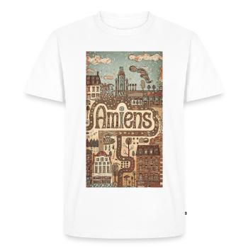 Amiens Paysage urbain Whimsy - T-shirt Premium bio Homme - blanc - Devant - Nico (187cm)