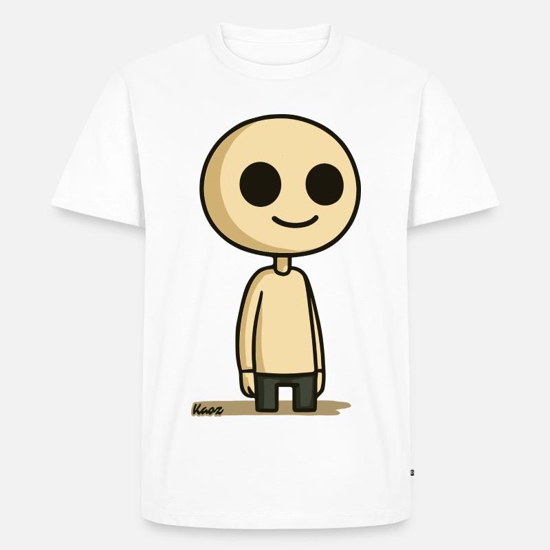 Schlichte Comic Figur mit rundem Kopf - Männer Premium Bio T-Shirt - Weiß