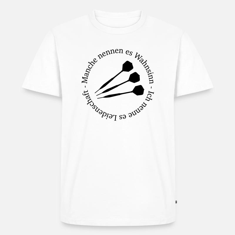 Dart Logo Leidenschaft - Männer Premium Bio T-Shirt - Weiß