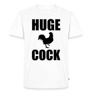 Huge Cock - Men's Premium Organic T-Shirt - white - Front - Nico (187cm)