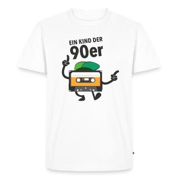 Ein Kind der 90er Tanzende Kassette Illustration - Men's Premium Organic T-Shirt - white - Front - Nico (187cm)