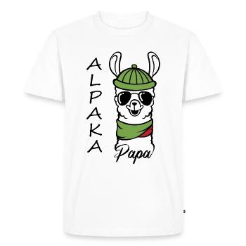 Alpaga Papa Randonneur - T-shirt Premium bio Homme - blanc - Devant - Nico (187cm)