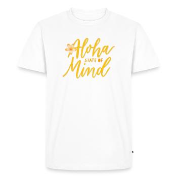 Aloha State of Mind and Summer Mood - Men's Premium Organic T-Shirt - white - Front - Nico (187cm)