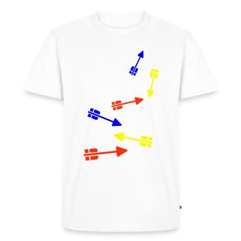 Icône de flèche - T-shirt Premium bio Homme - blanc - Devant - Nico (187cm)