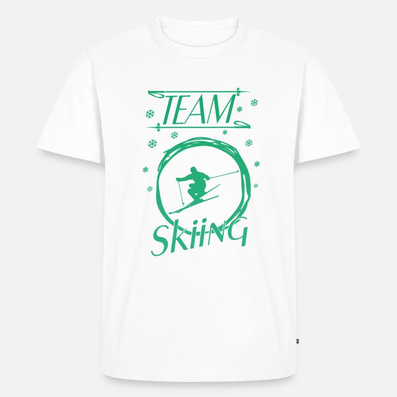 Skiing - Männer Premium Bio T-Shirt - Weiß