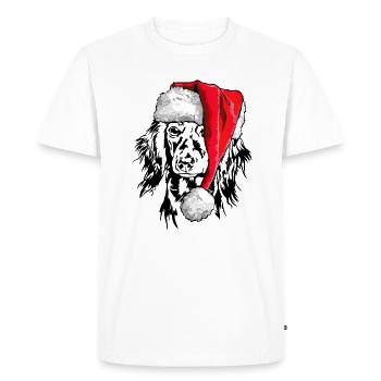Père Noël Teckel à poil long Noël chiens Wilsigns - T-shirt Premium bio Homme - blanc - Devant - Nico (187cm)