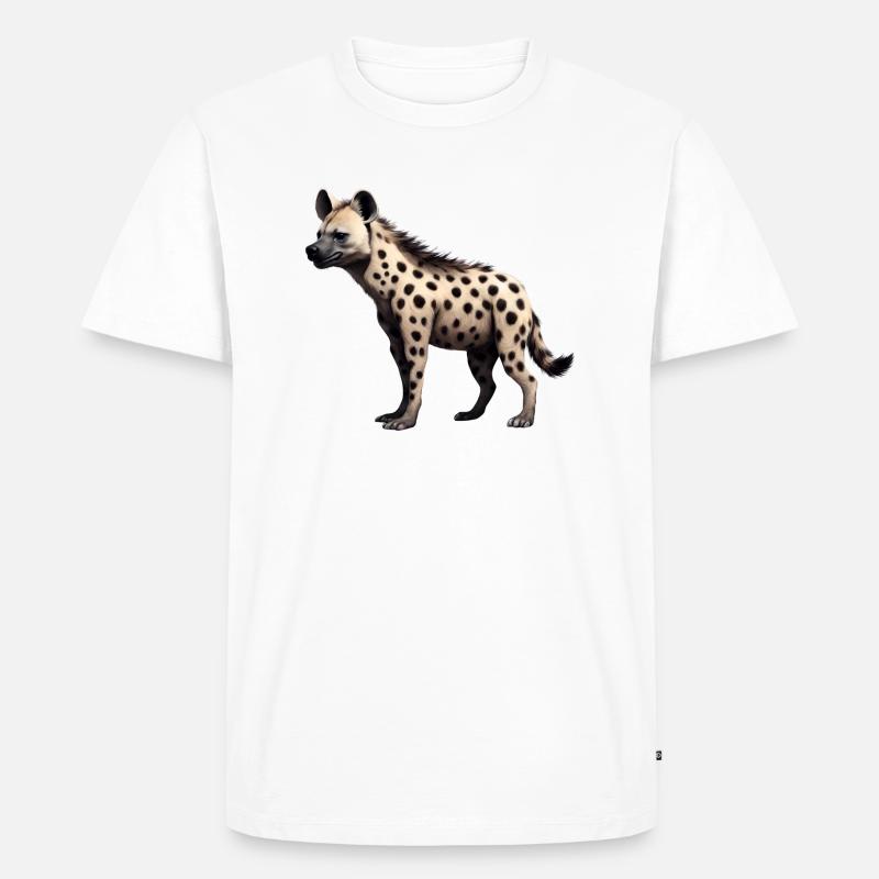 Hyäne seitlich - Männer Premium Bio T-Shirt - Weiß